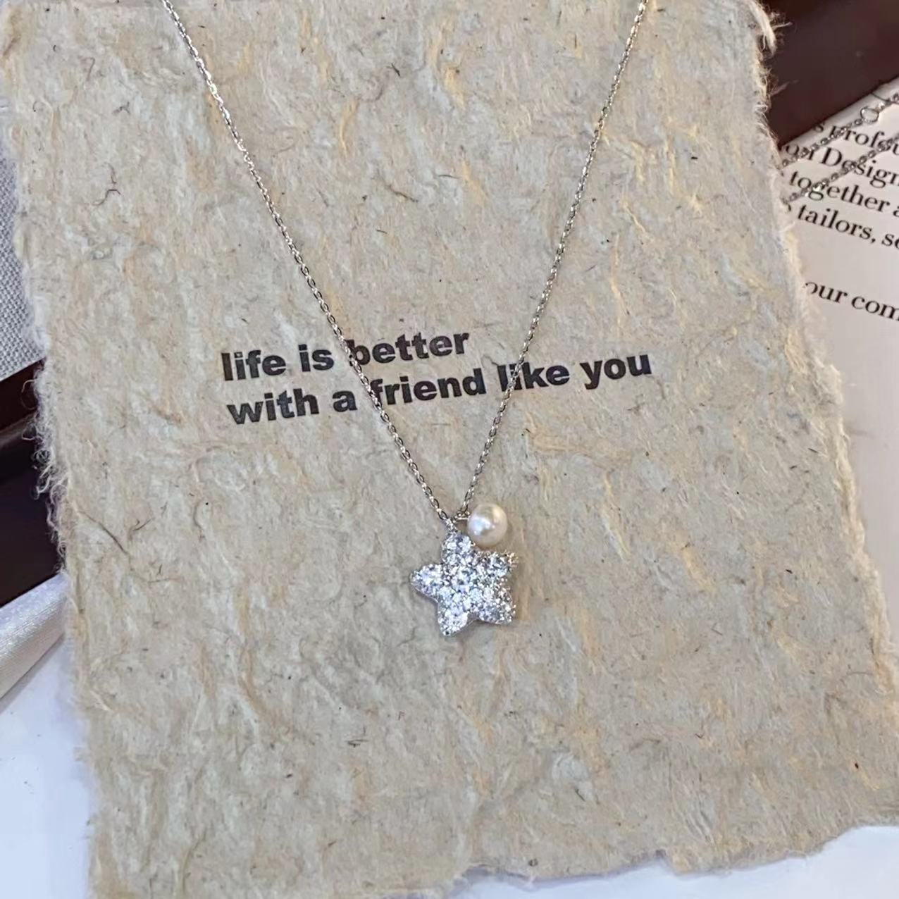 坠链均925银合成锆石 【雪糕专属】xg931 少女风s925银项链