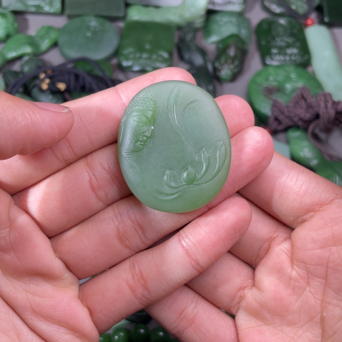 和田玉（碧玉）颈饰未镶嵌.***＂定制