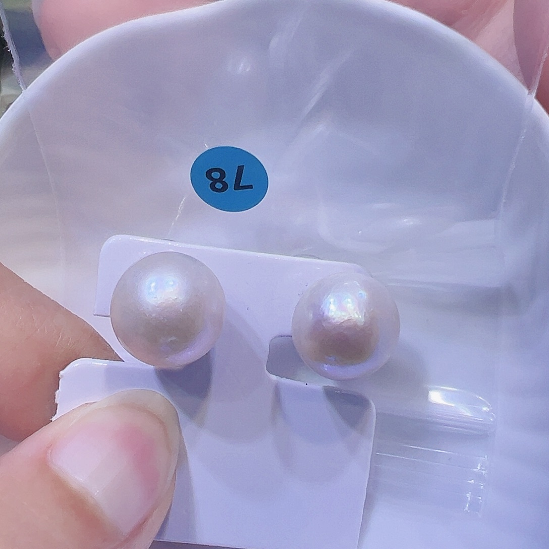 耳饰银S925镶嵌淡水珍珠