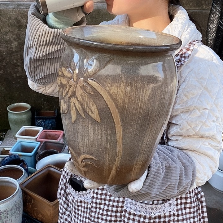 紫砂花盆正品口20高25