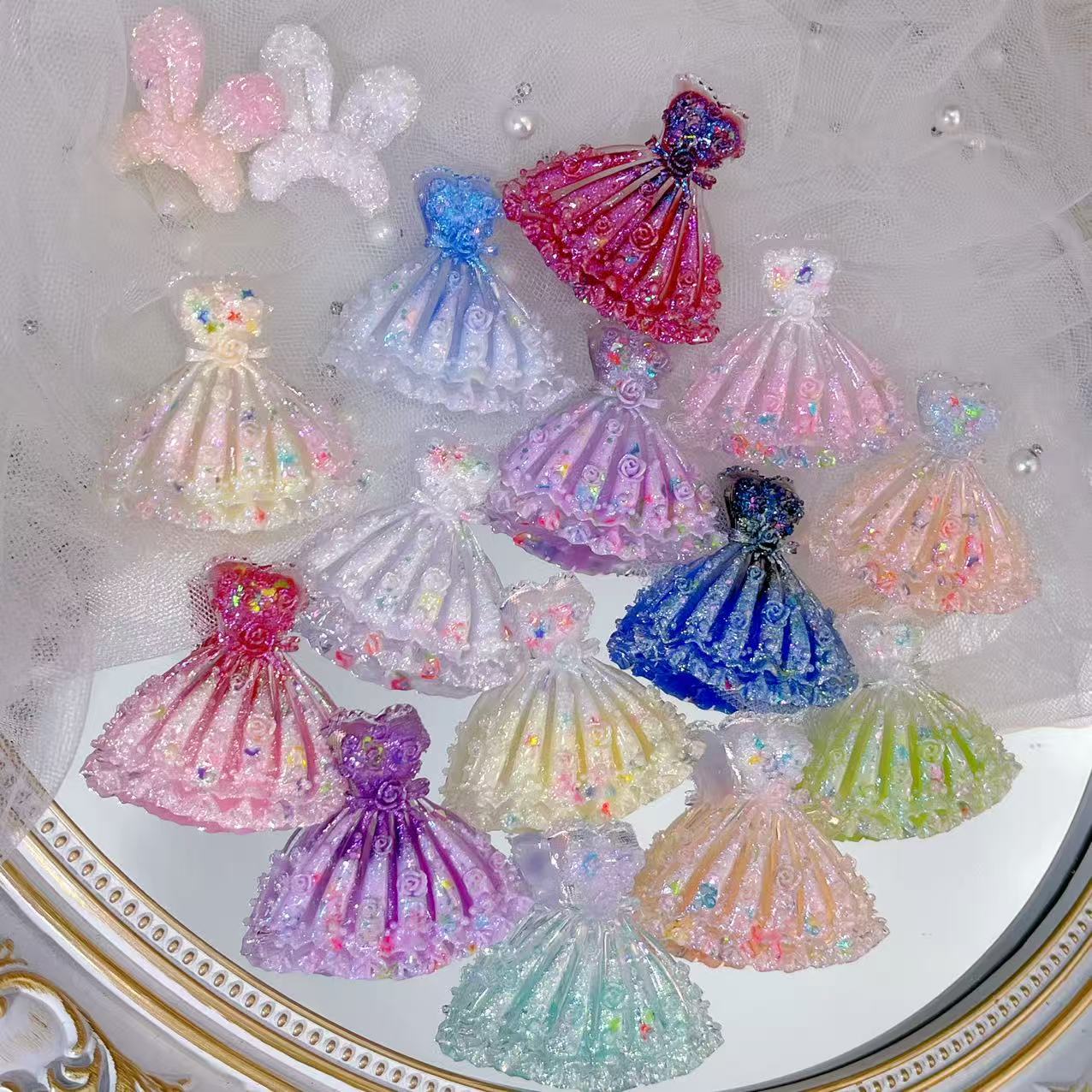 「心手DIY配件系列」萤火虫夜光带孔星星手工diy饰品手机壳树脂配件