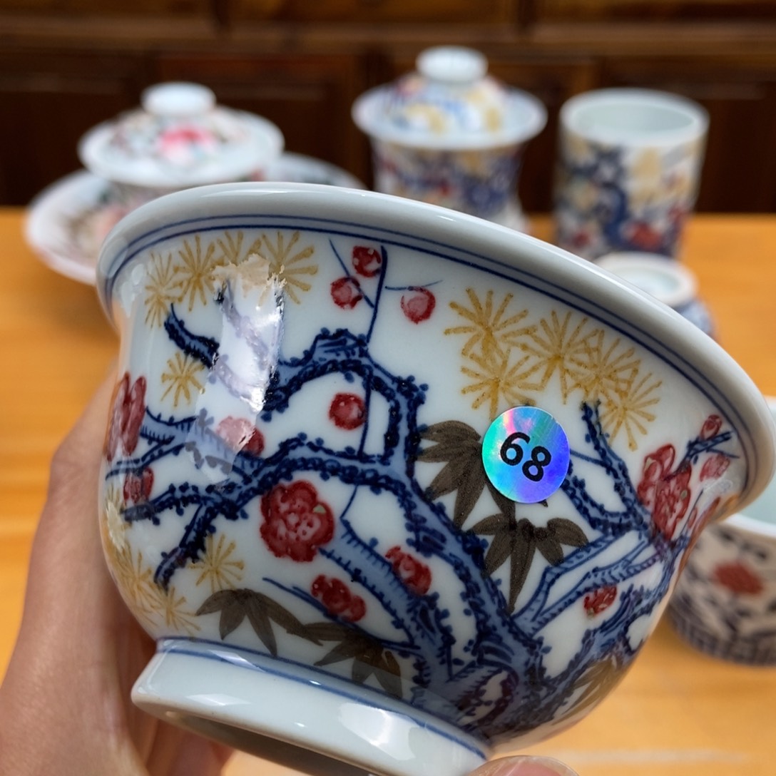 手绘现代茶具非古董