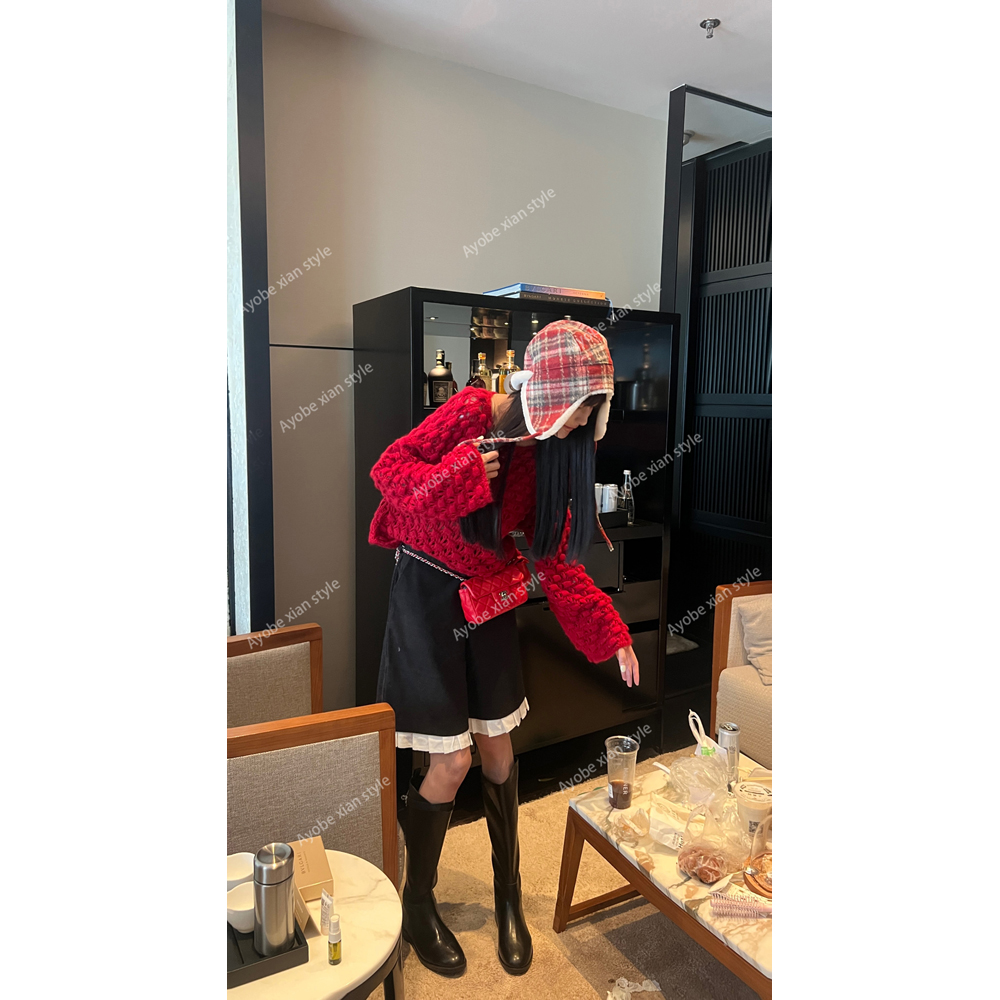 【AYOBE】小贤   重磅复古镂空钩花微透视针织衫