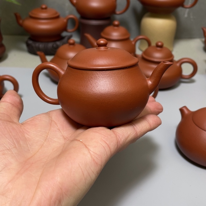 紫砂茶壶超薄胎生砂生料朱泥小壶