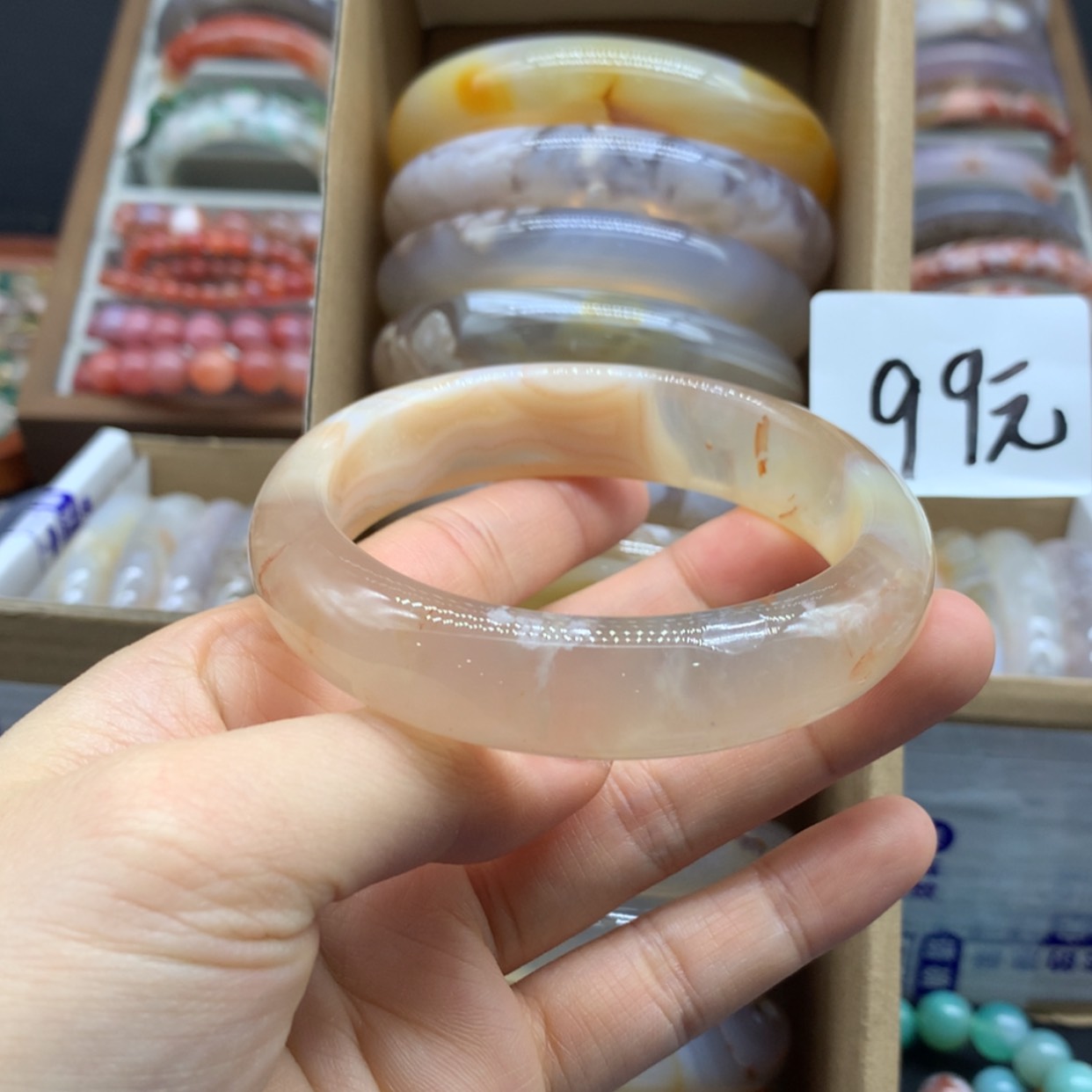 【闪购商品】玛瑙/玉髓手镯未镶嵌圈58