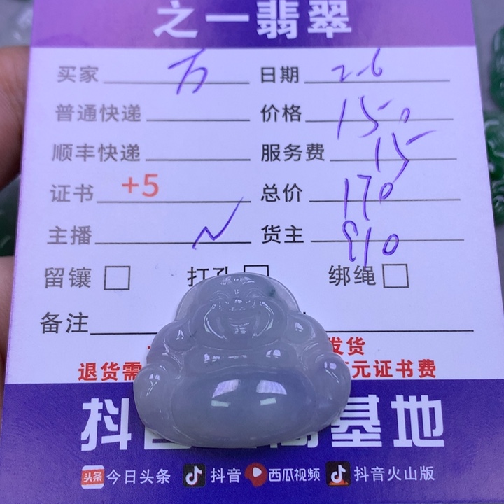 翡翠颈饰未镶嵌万****宏