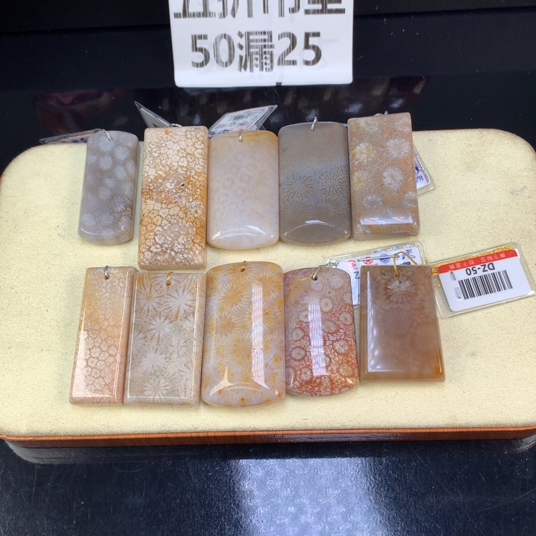 硅化珊瑚（珊瑚玉）未镶嵌颈饰50漏25米一个可挑（76号）