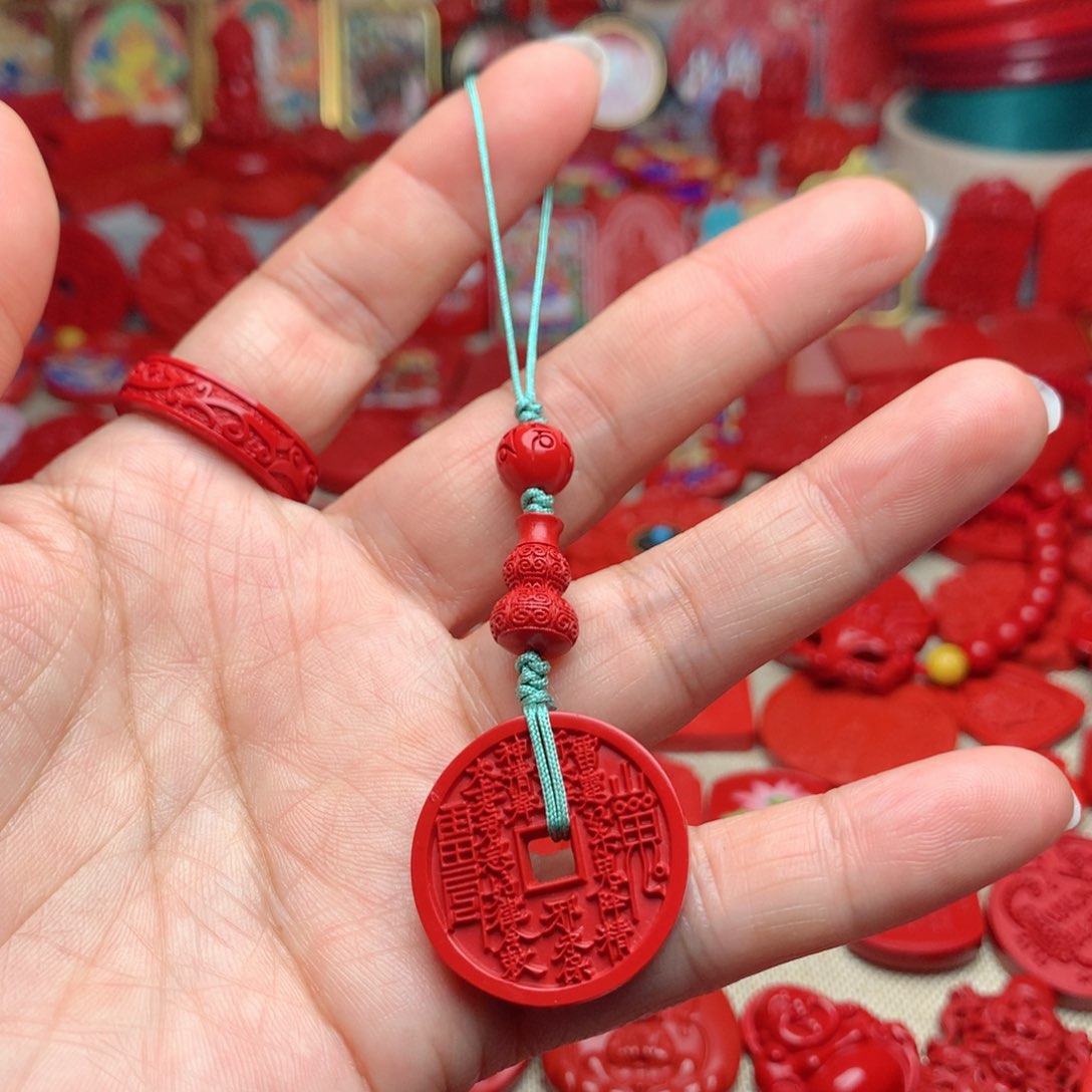 天然辰砂工艺品朱砂手机坠