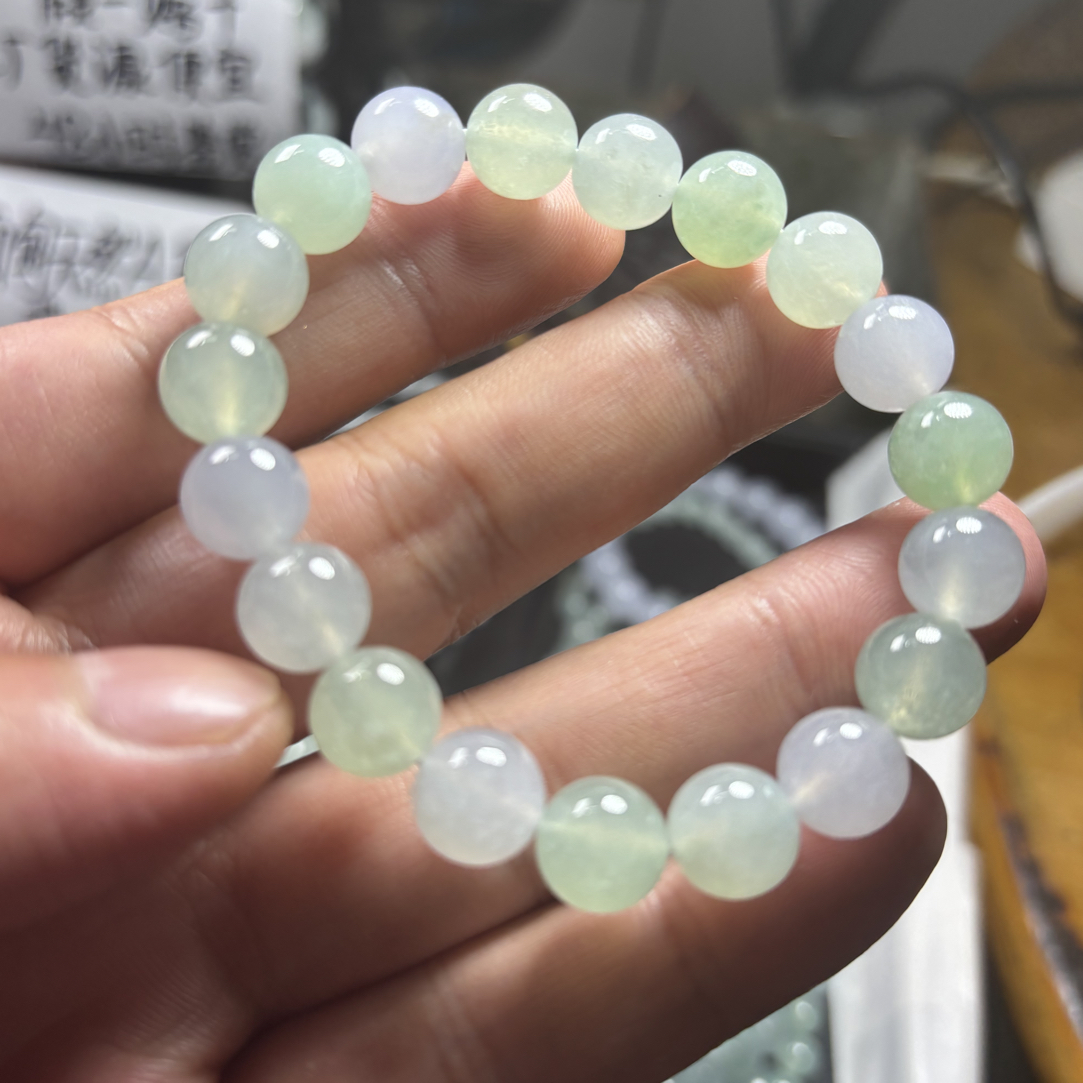 缅甸翡翠冰胶多宝卡10*19颗