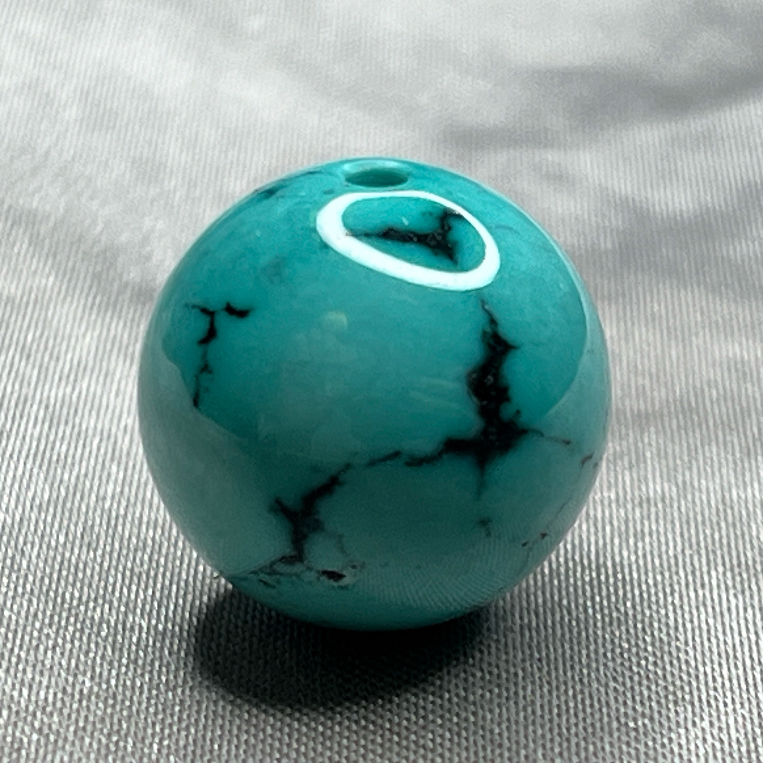 绿松石圆珠，直径13.4mm重3.56克