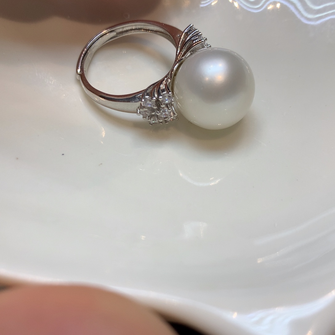 海水珍珠戒指银S925镶嵌
