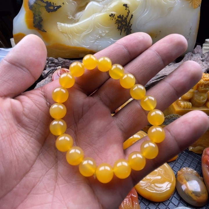 石英质玉（黄龙玉）珠子合金