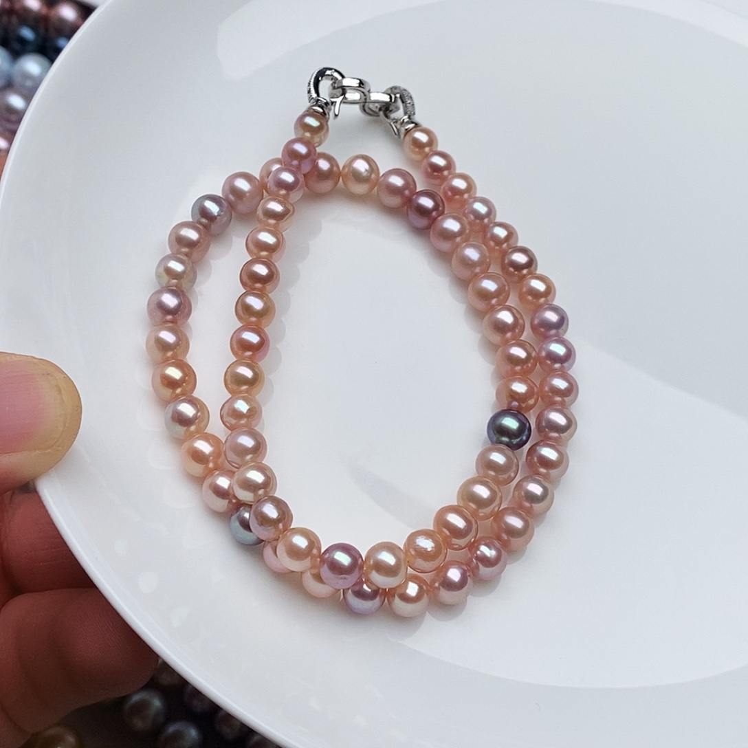 颈饰银S925镶嵌淡水珍珠