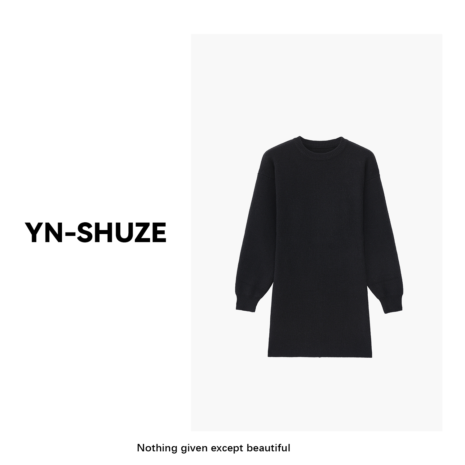 YN-SHUZE秋冬时尚简约宽松内搭毛衣上衣连衣裙YNB-52810