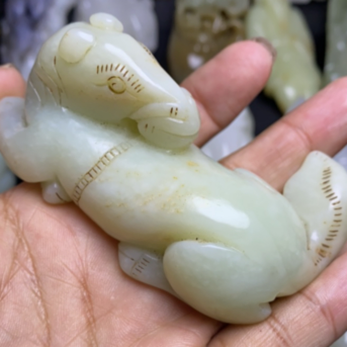 和田玉马到成功一马当先手把件吊坠