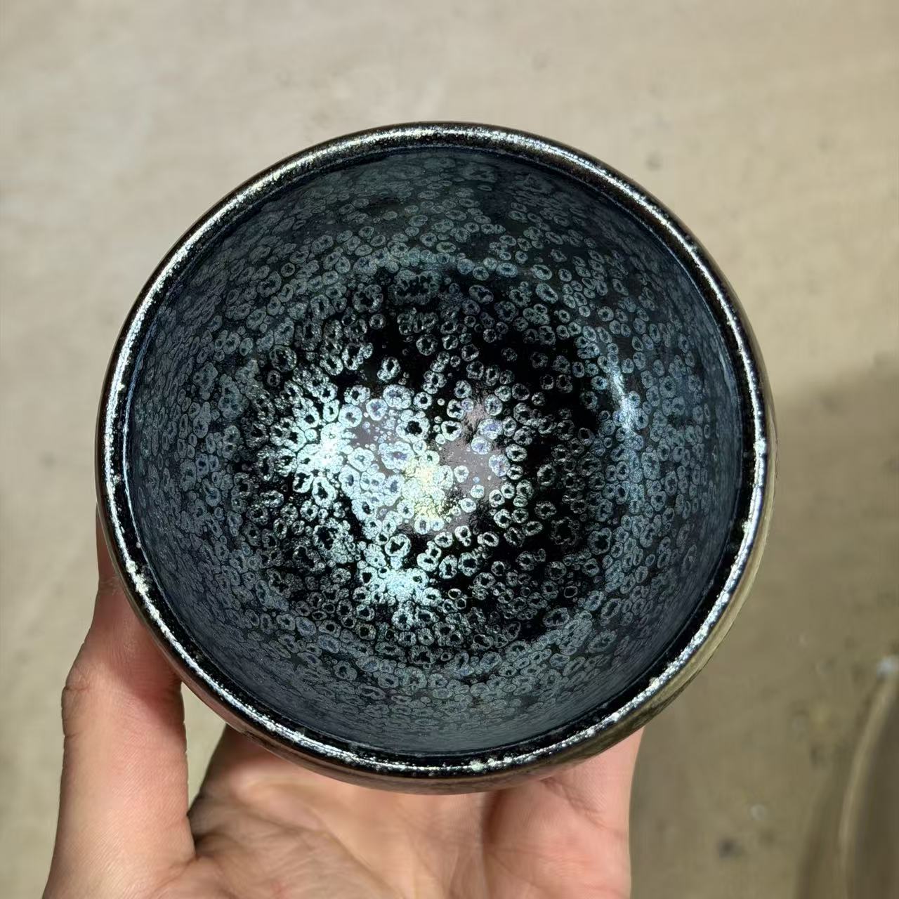建窑建盏 天眼油滴禅定 茶盏主人杯 电烧
