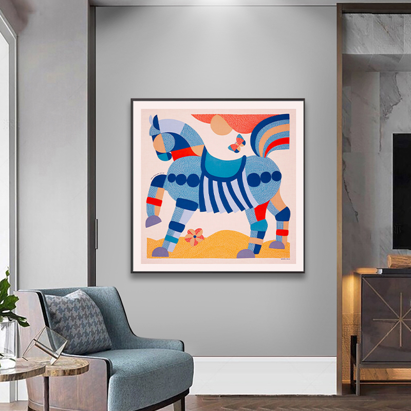 现代艺术轻奢骏马高级感客厅装饰画沙发背景墙挂画M01