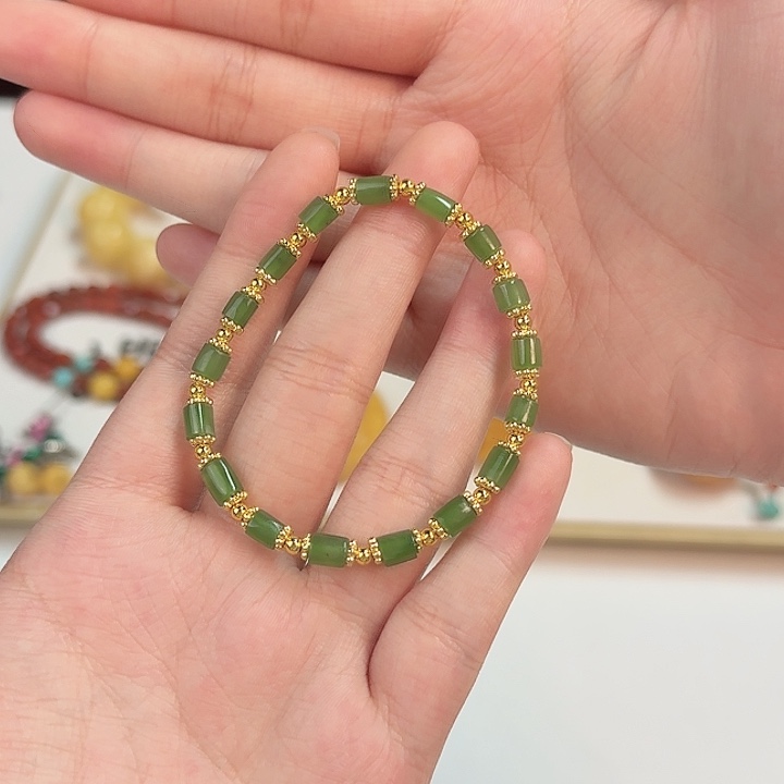 和田玉（碧玉）手链未镶嵌