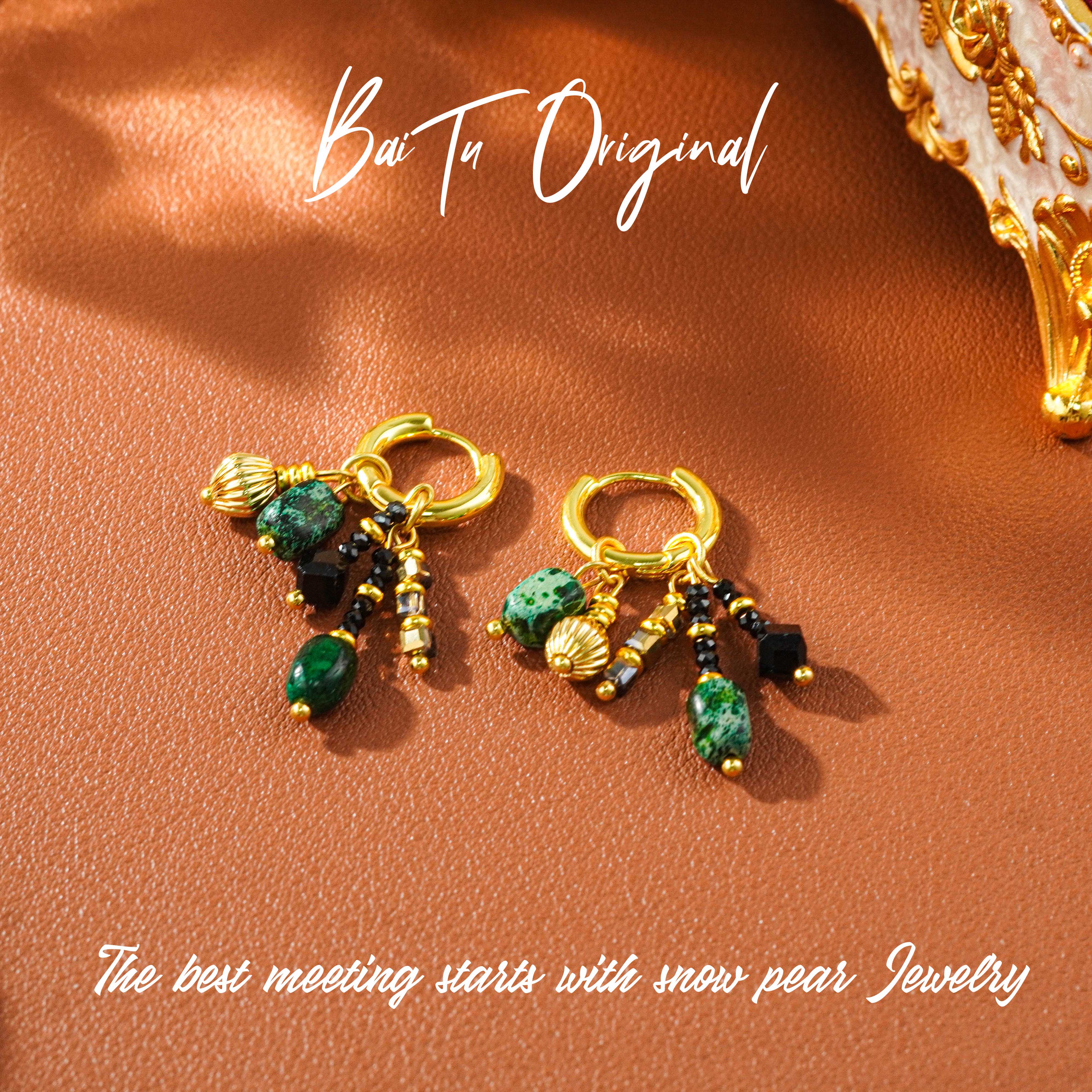 铜合金仿水晶耳饰 【柏荼】松原创设计 WE0165 耳环