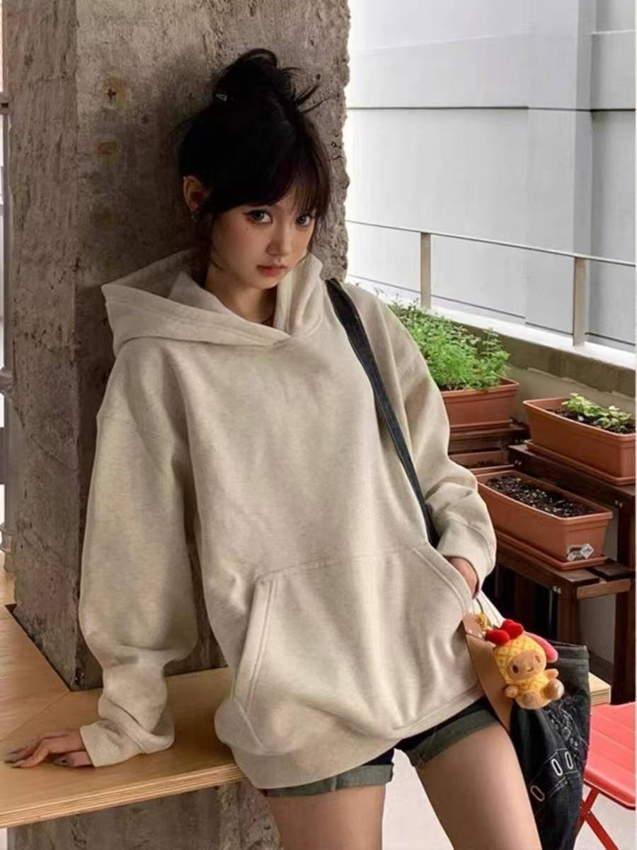 B69男女同款秋冬季加绒加厚休闲连帽卫衣0690