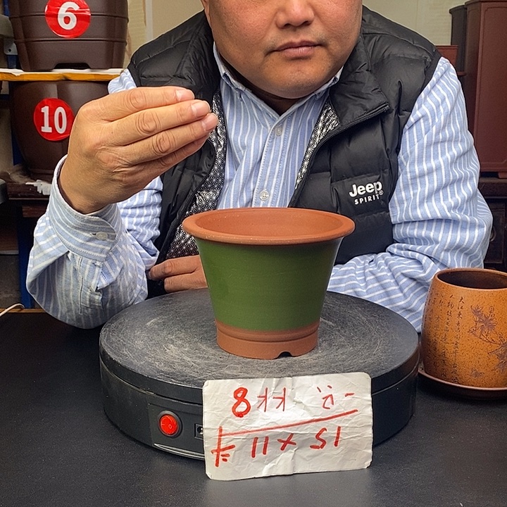 紫砂花盆货号一只K8