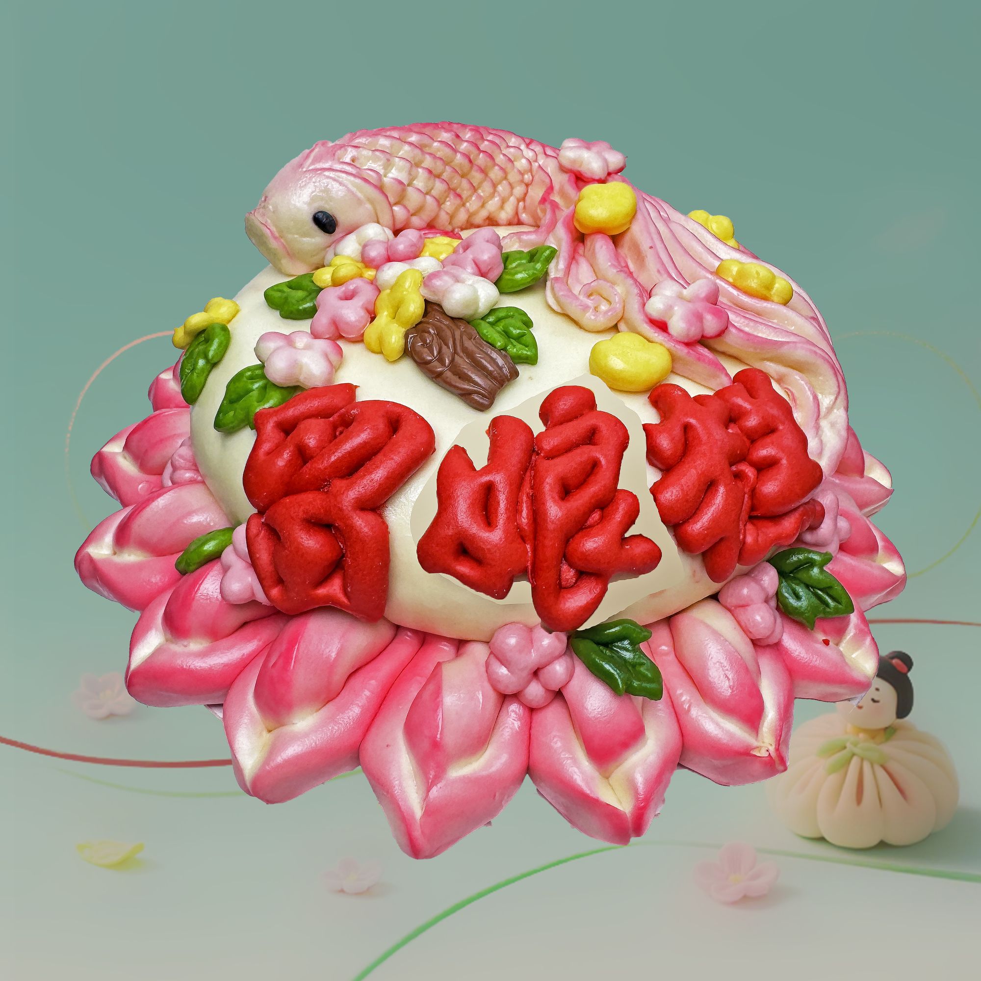 闰月年留娘糕留爹鱼孝心送妈妈爸爸祝福健康长寿中式花饽饽闰月