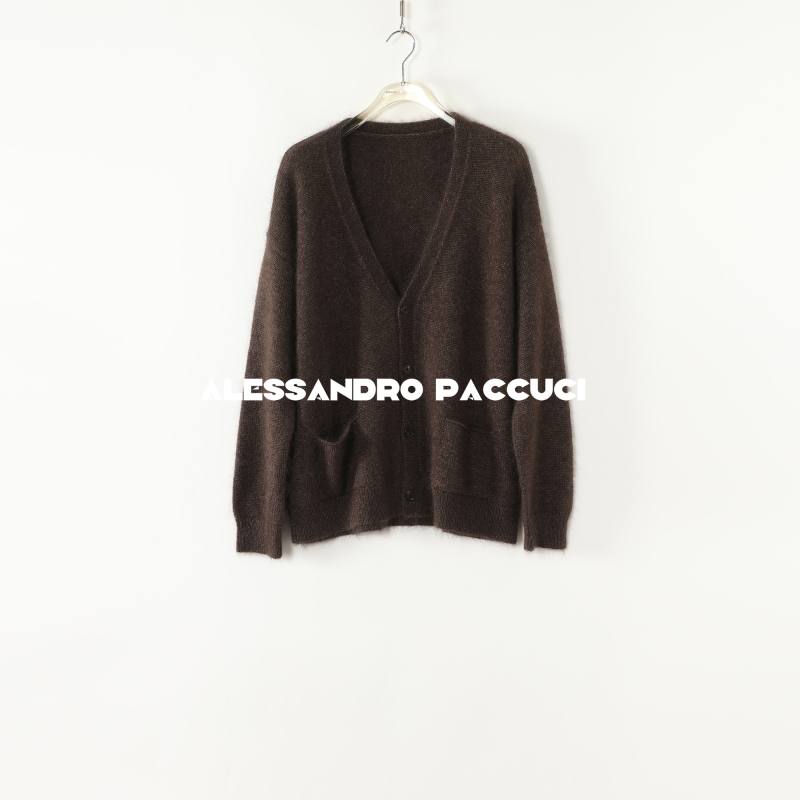 AP洛哥53090SK【黑标】进口马海毛+山羊绒+桑蚕丝V领时尚针织开衫