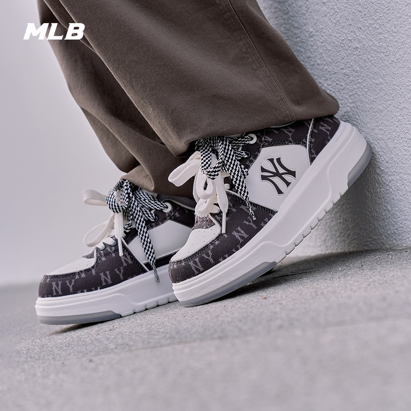 MLB官方男女情侣韩系时尚复古老花厚底增高学长鞋25秋冬新款SXM01