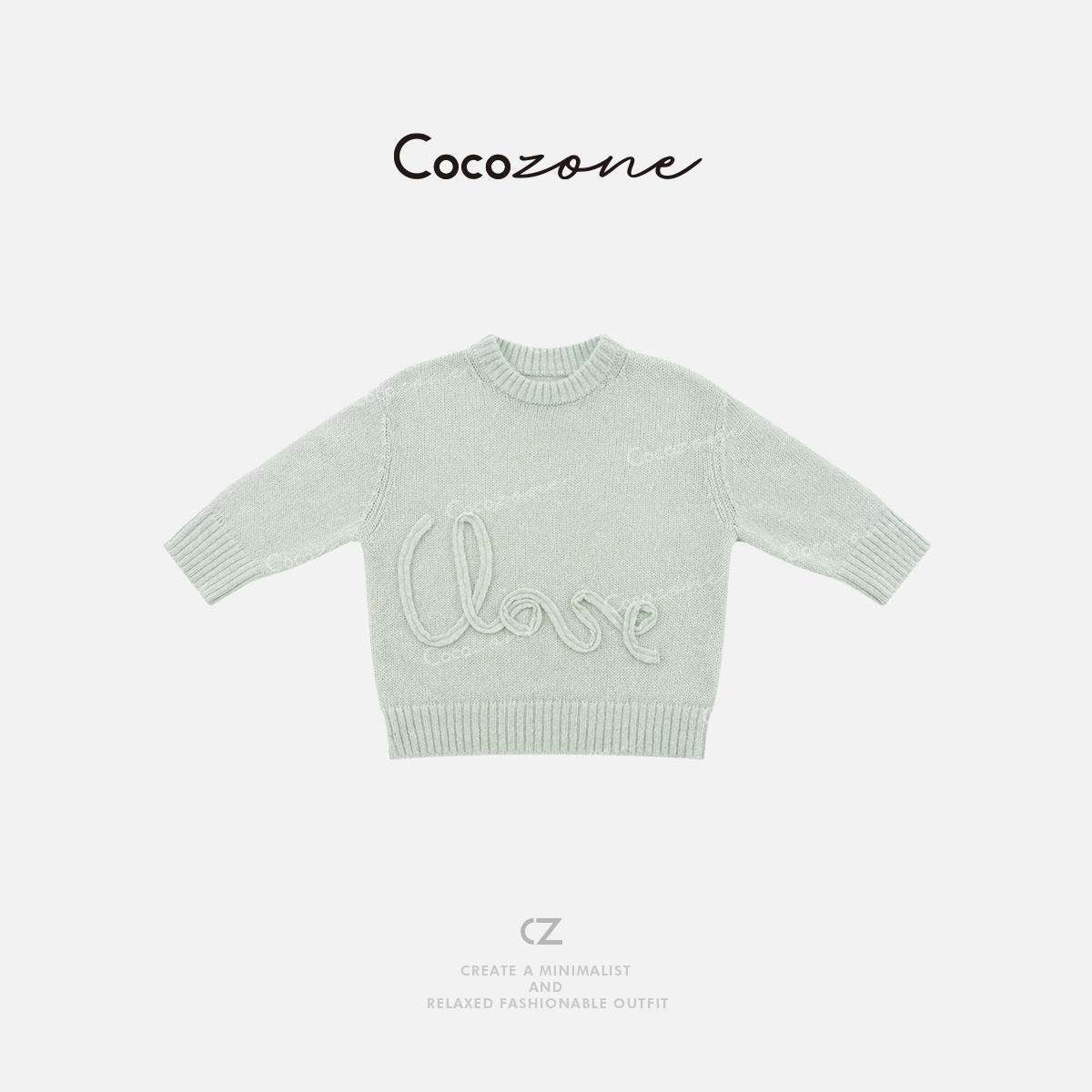 COCO ZONE 刘一一 “尼斯毛衣”马海毛混纺圆领毛织上衣 CD1A1044