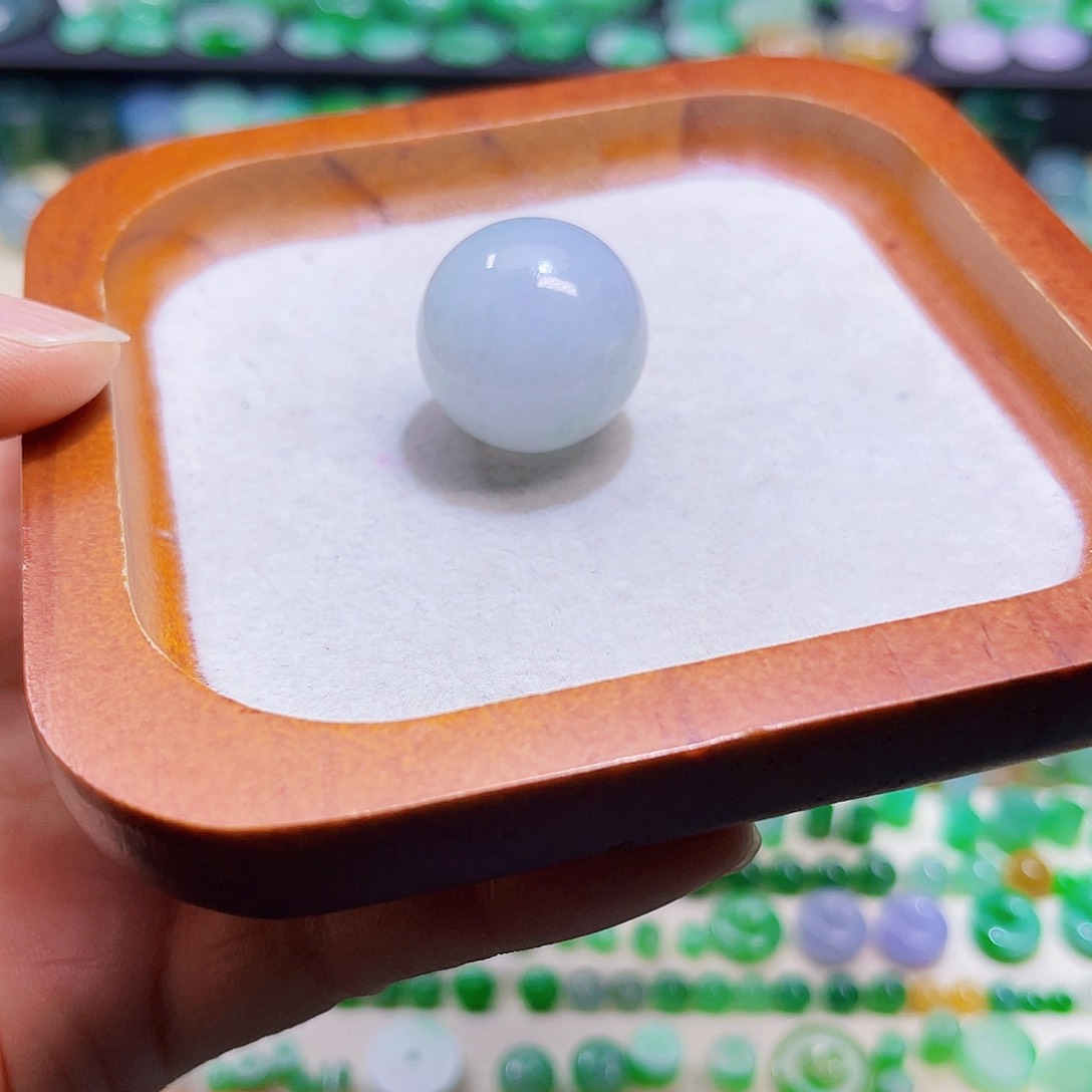 翡翠散珠瀚**龙天然缅甸翡翠圆珠