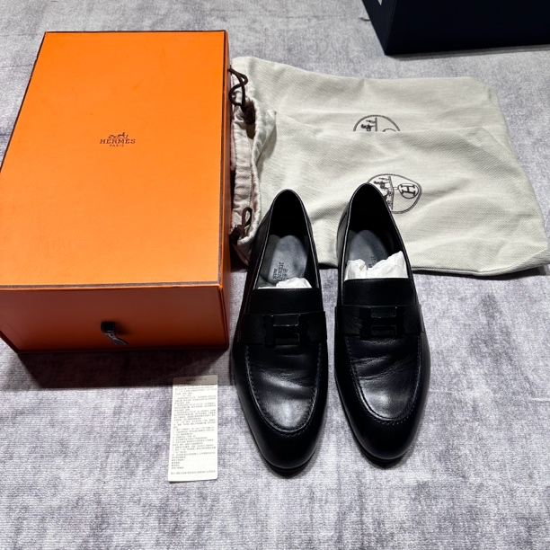 未使用 Hermes/爱马仕 男款山羊皮平底休闲鞋40码价8650