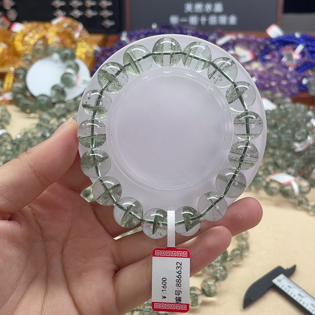 水晶手链未镶嵌绿幽灵12mm