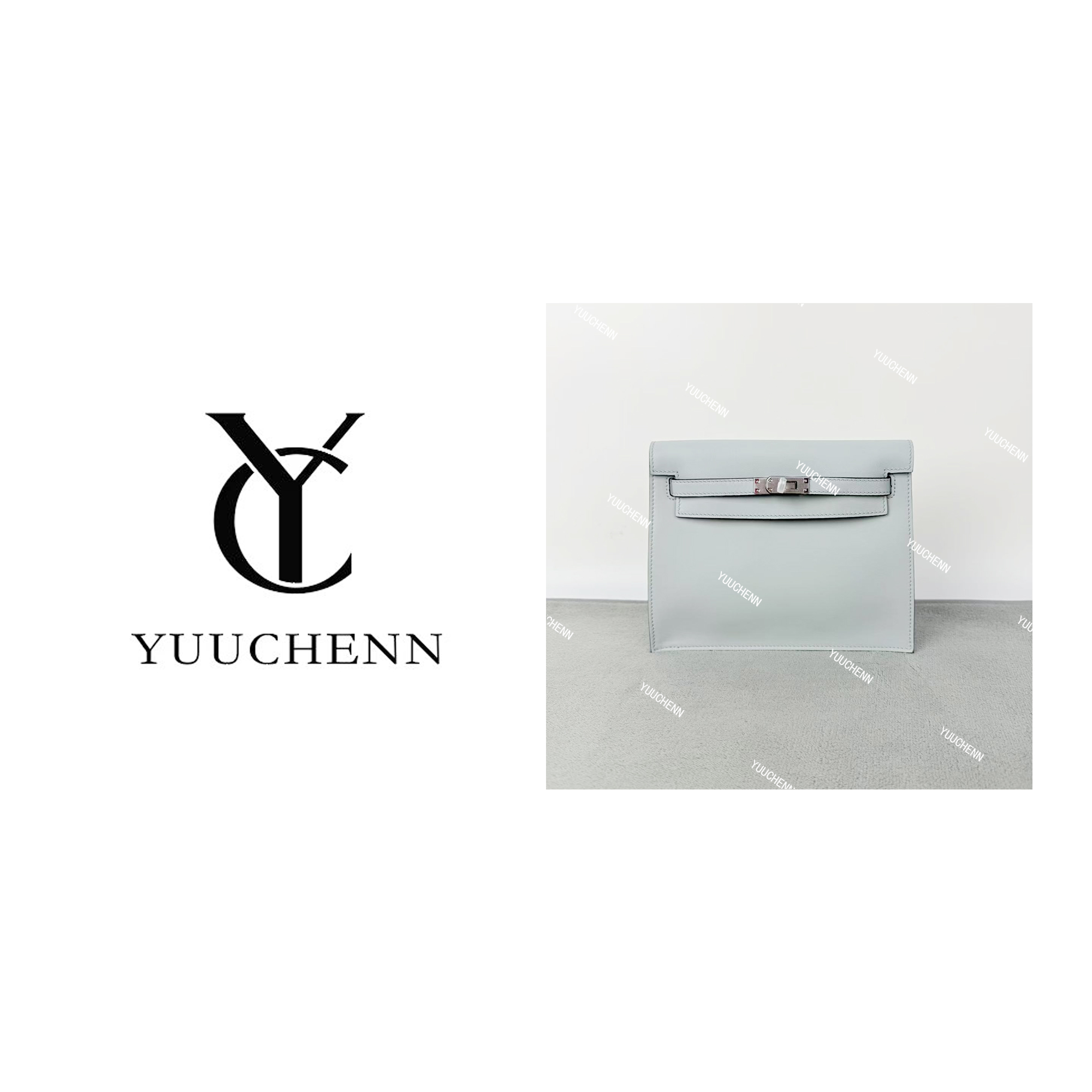 YUUCHENN/【跳舞包】swift皮22cm圣杯蓝拼竹子绿 HH6272