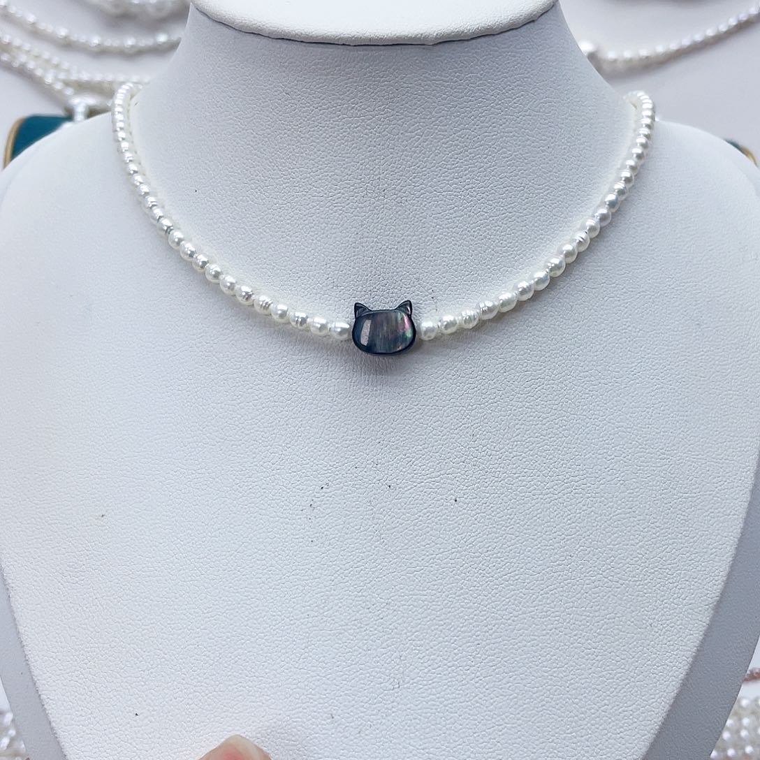 颈饰银S925镶嵌淡水珍珠