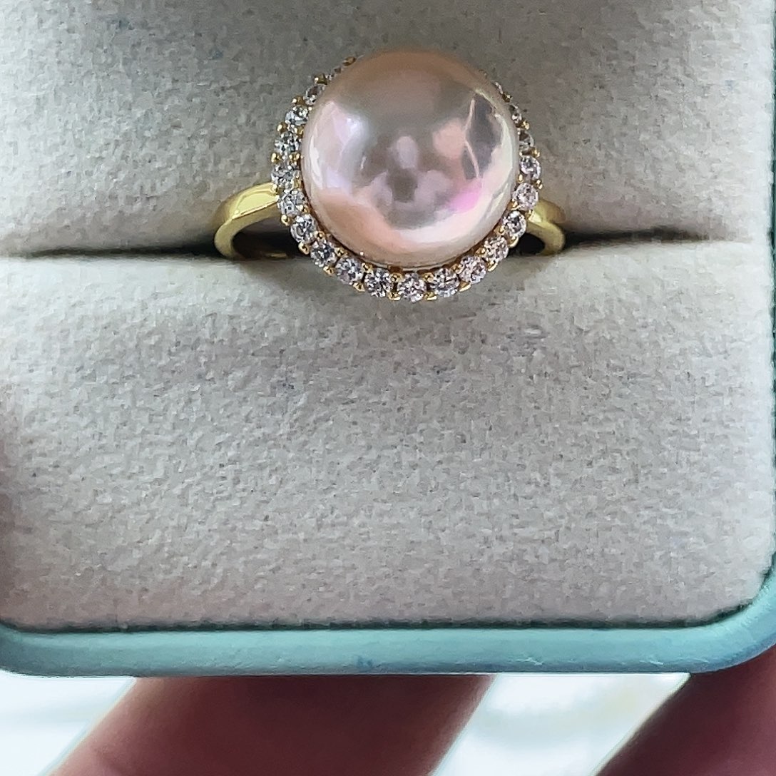 淡水珍珠银S925镶嵌戒指