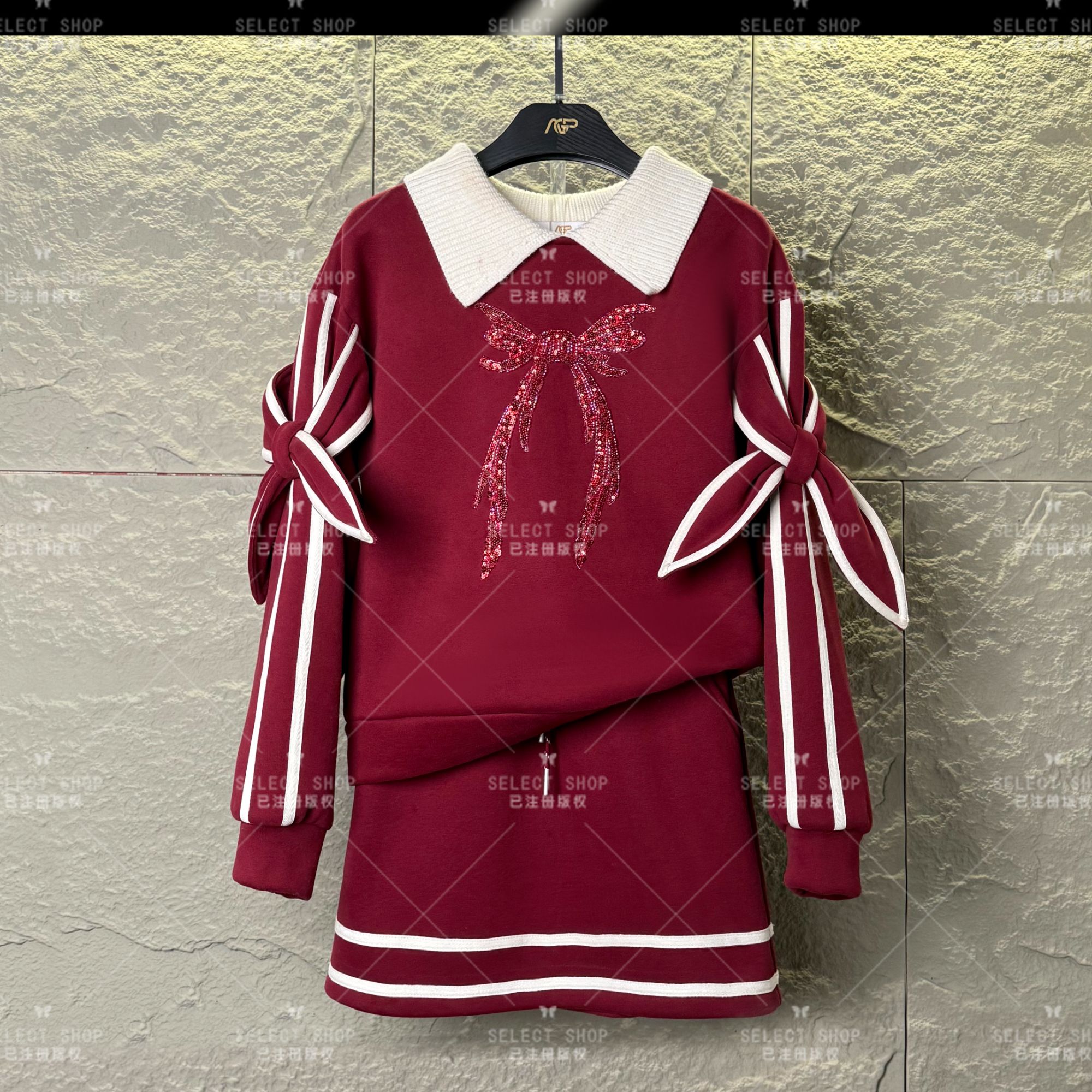 设计师<马年新款>减龄款|显瘦冬季长袖短裙休闲翻领-T322