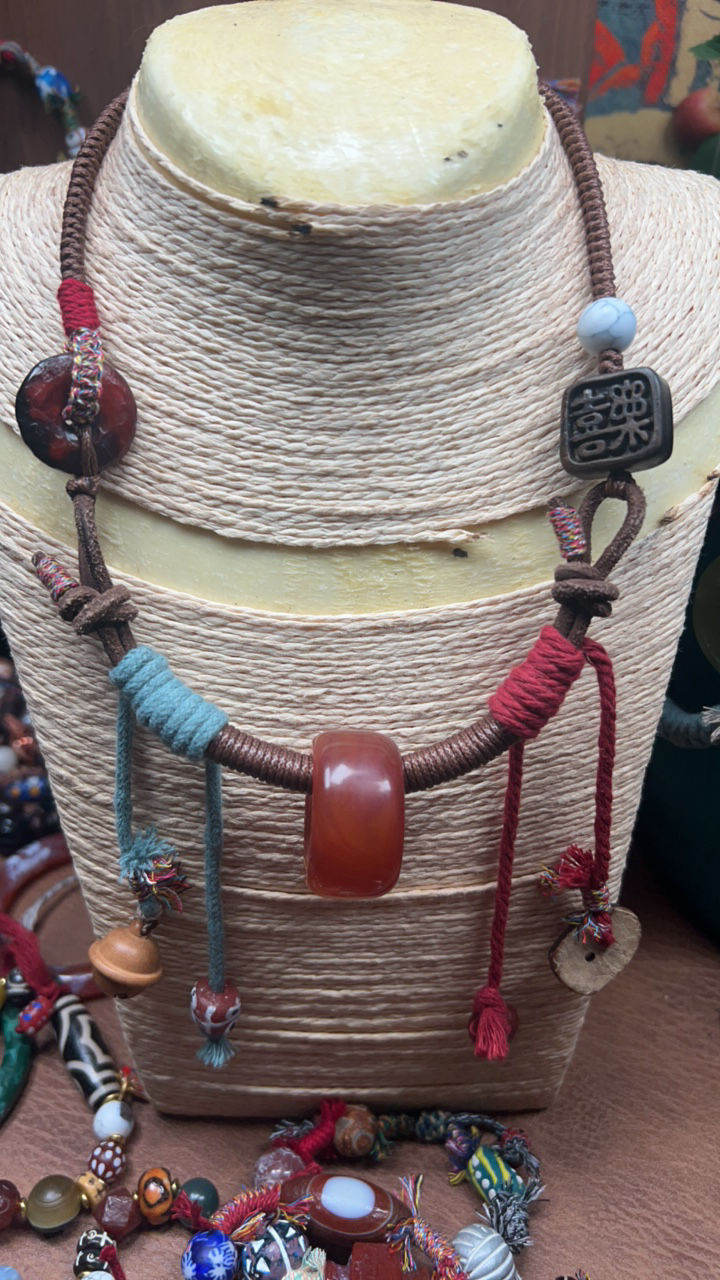 纯手工编织玛瑙项链