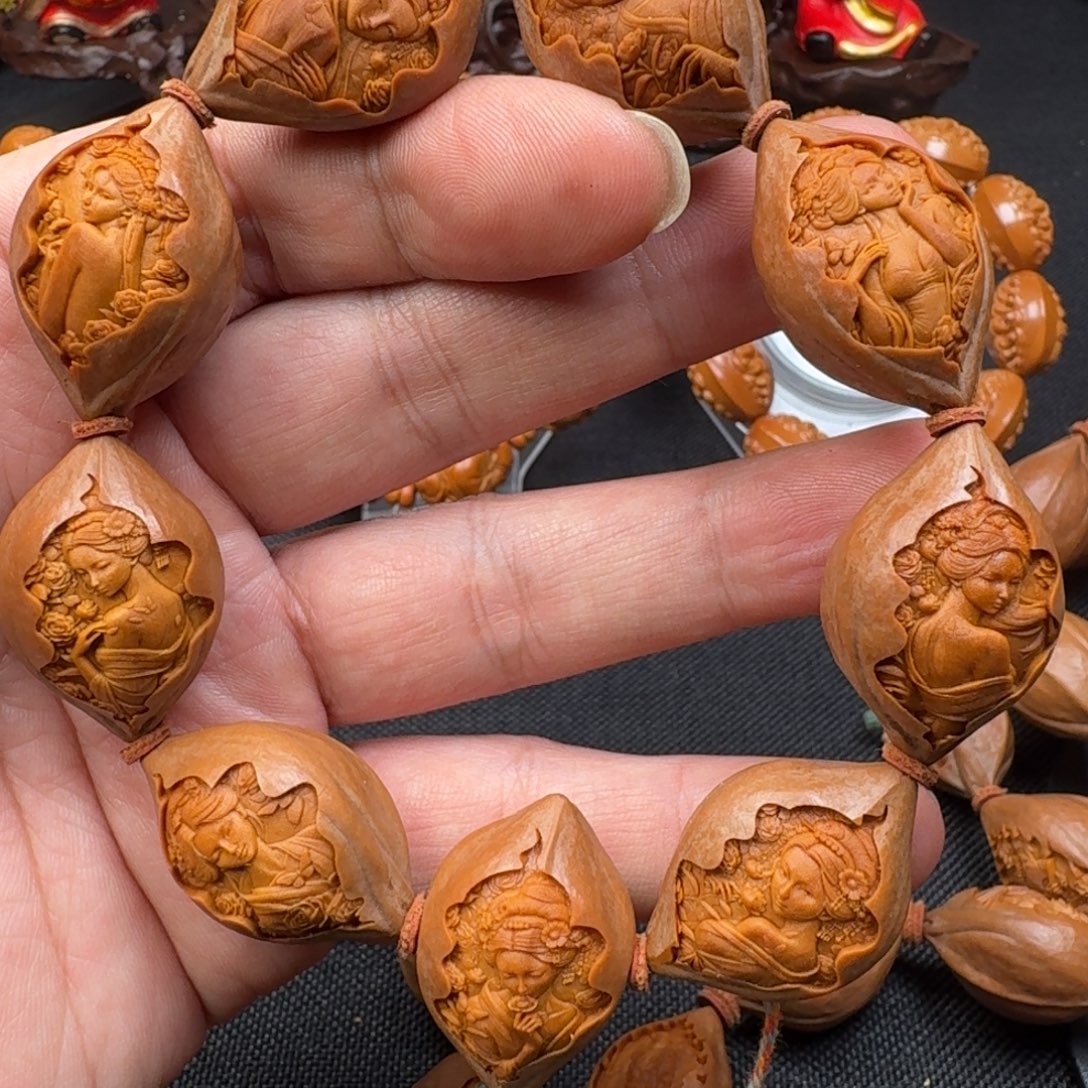 洛***太橄榄核手串/手链美女