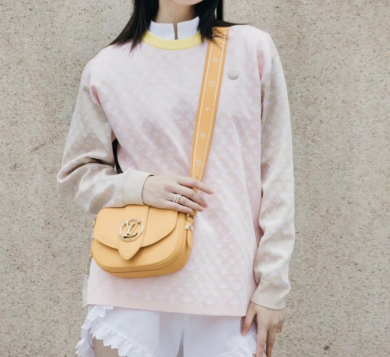 95新 LouisVuitton/路易威登 CZF0464/满印圆领外套/尺码XS