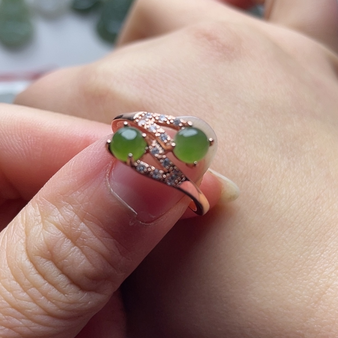 【闪购商品】和田玉戒指合金活口可调节