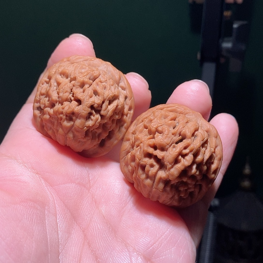 文玩核桃把件38莲花全品