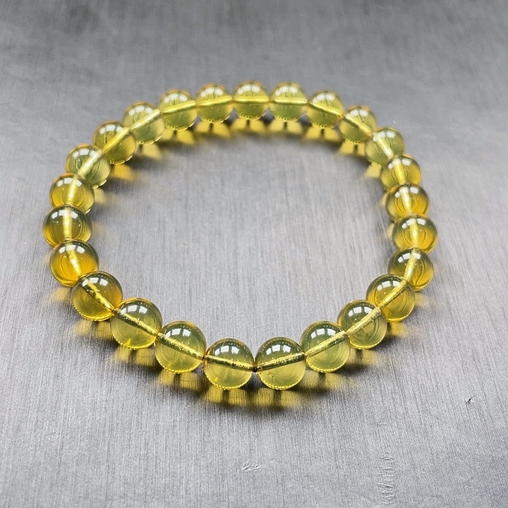 琥珀未镶嵌手链缅甸天然琥珀蓝珀手串 卡8