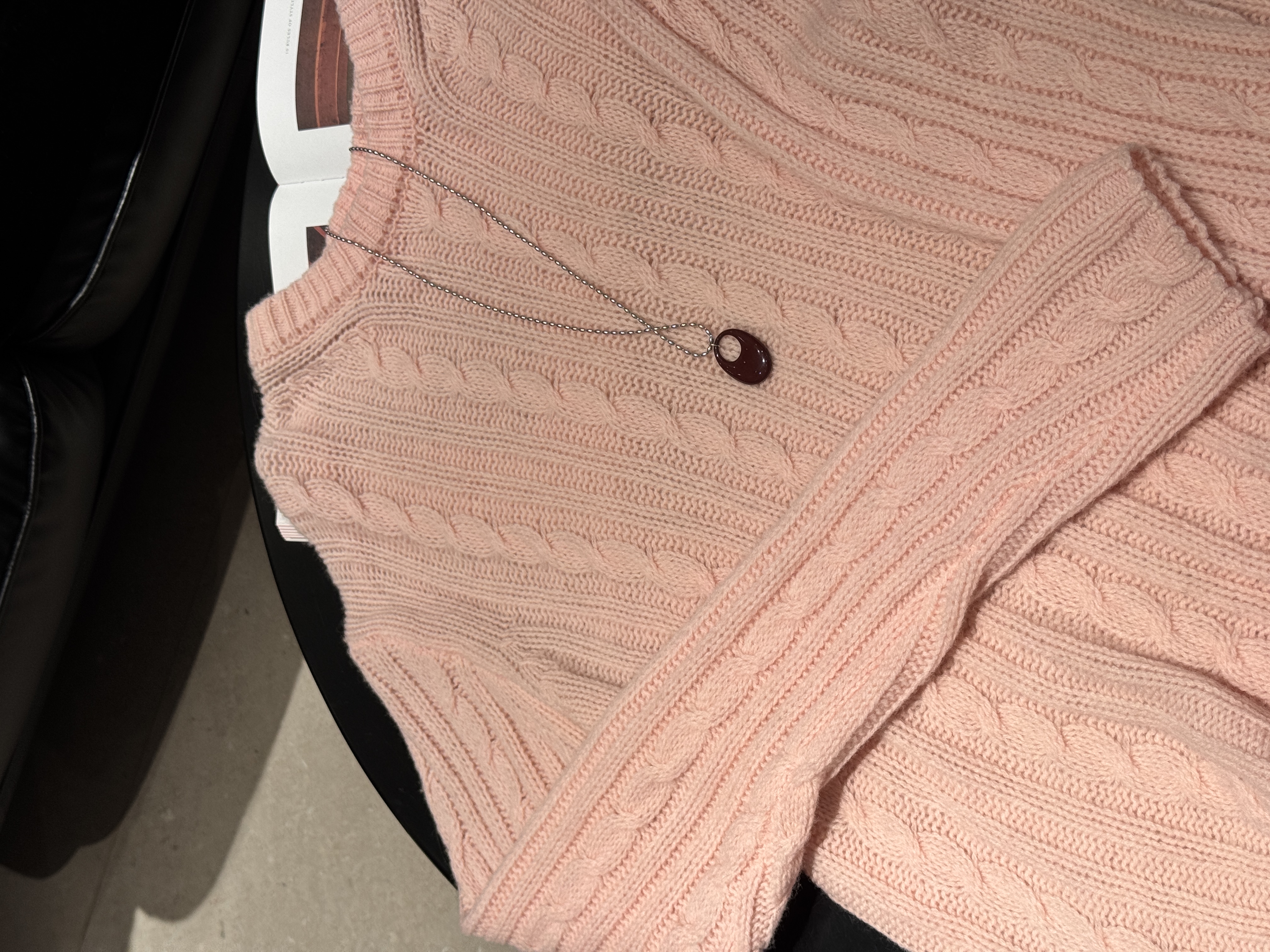 毛针织衫慵懒风常规休闲针织衫圆领针织长袖纯色百搭