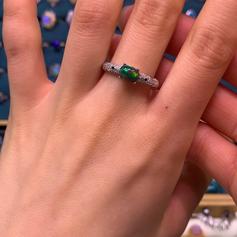 【闪购商品】欧泊戒指特价不退不换银S925镶嵌