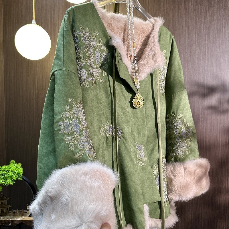 品优-【晴玉】新中式双面双穿加厚保暖国风外套2024D0232 -噜噜