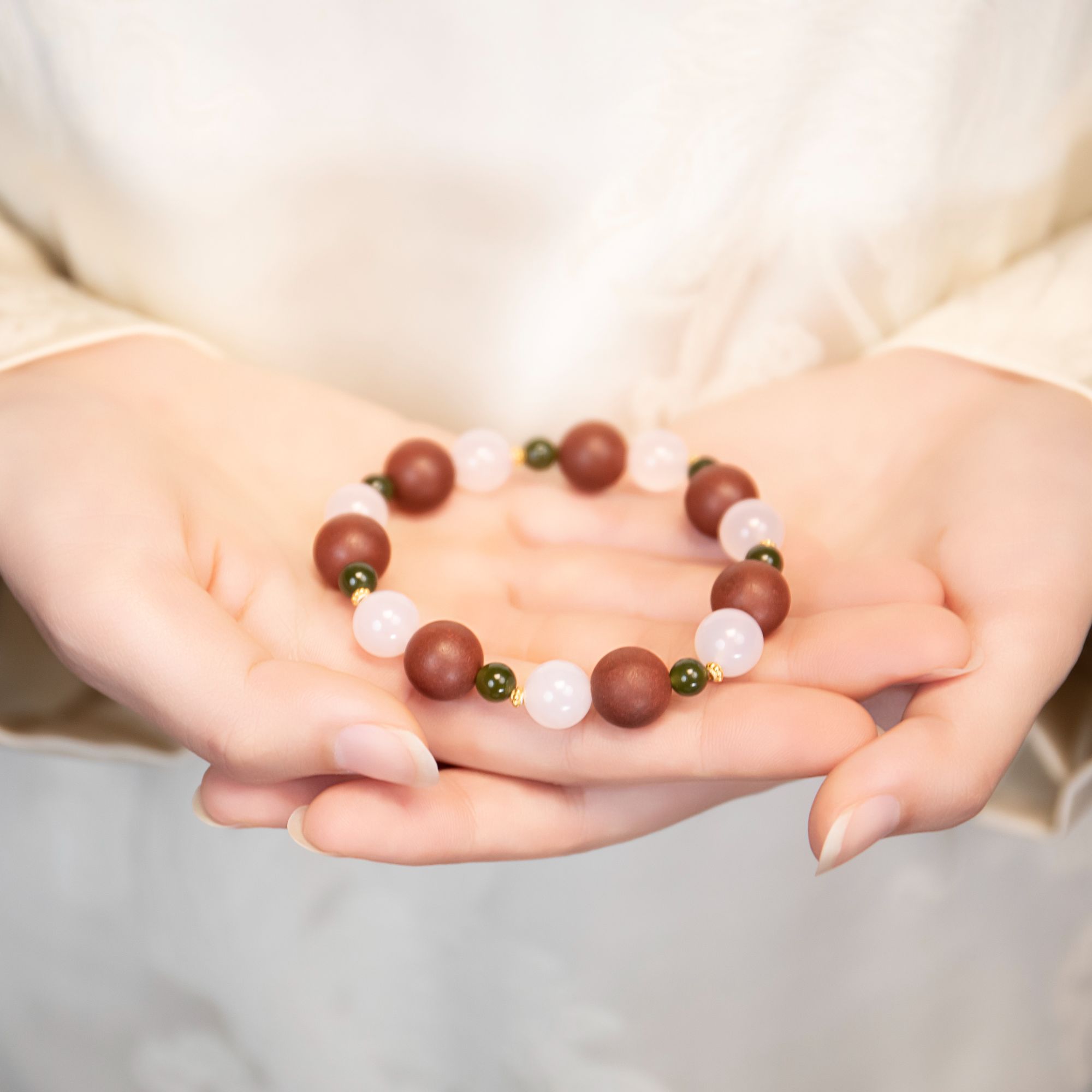 长离【青檀雪】合香珠纯天然精选材质纯手工制作手串