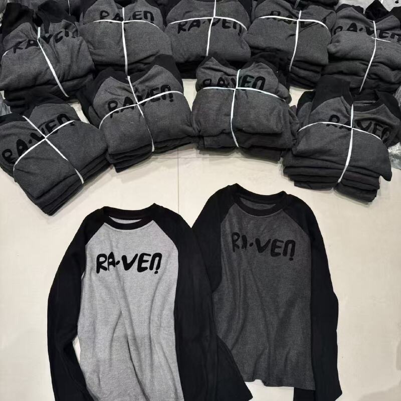 『雨美 Show』91689时尚百搭字母磨毛T