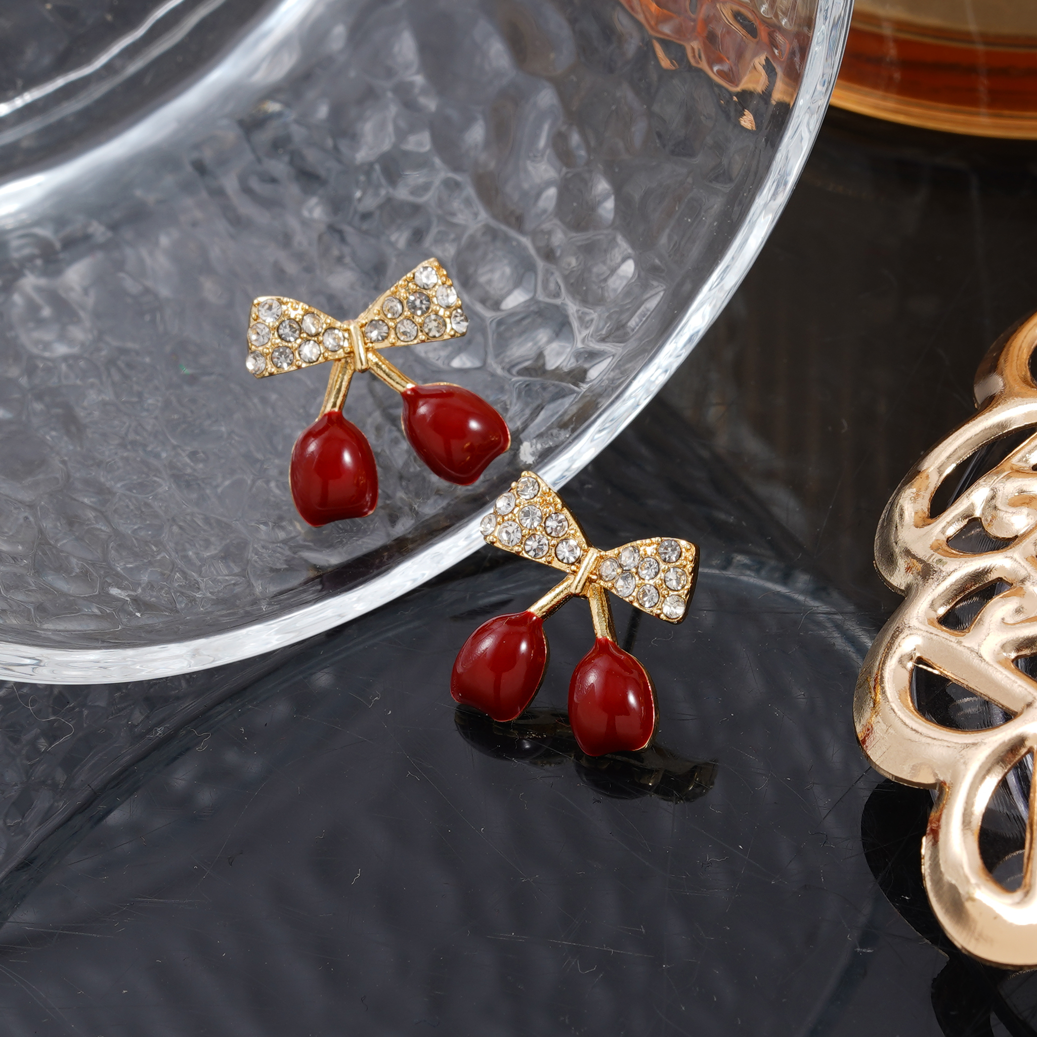 铜合金耳饰 气质轻奢时尚百搭个性小众精致简约时尚潮流耳饰N2291