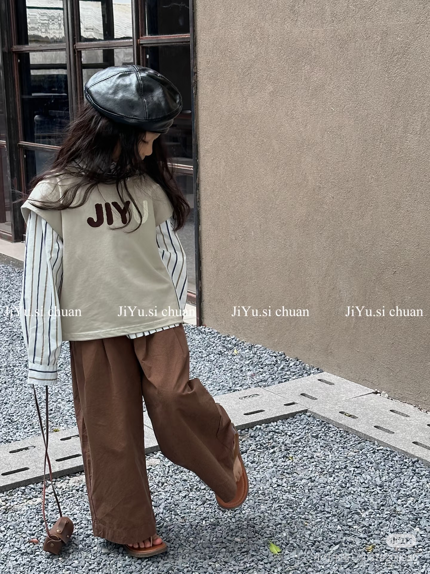 LUCKY SIX MOTHER 六妈专属格子衬衣外套假两件