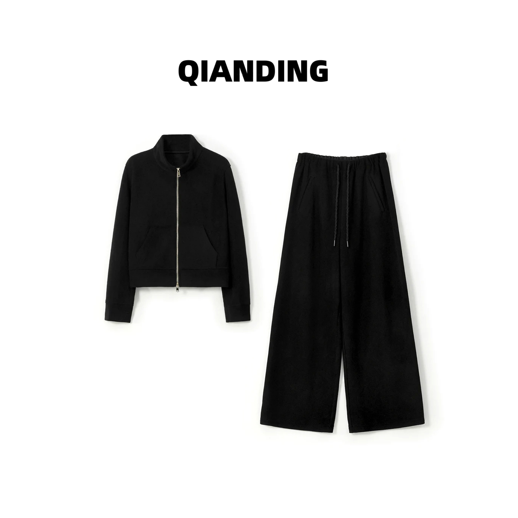 【QIANDING】【LL考拉加绒卫衣套】绵柔厚实锁温显瘦时尚休闲套装F235